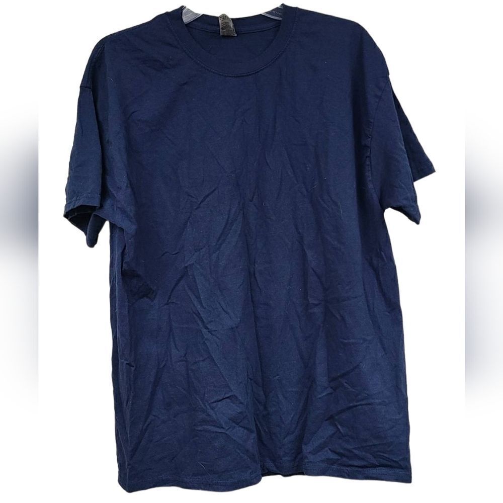 Men's XL Casual Cotton Tee Navy Blue Short Sleeve Crewneck T-Shirt Athleisure